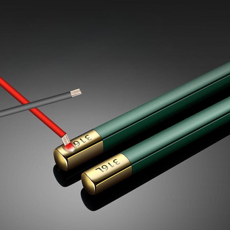Protiskluzové hůlky z nerezové oceli 316L Nádobí pro domácnost Nádobí na hůlky pro jednoho studenta Přenosná skládací úložná krabička Novinka