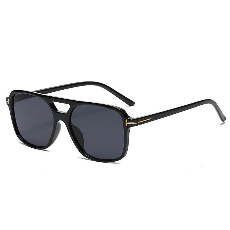 New European/American T-shaped Retro Pilot Double-Bridge High-End UV Protection Sunglasses
