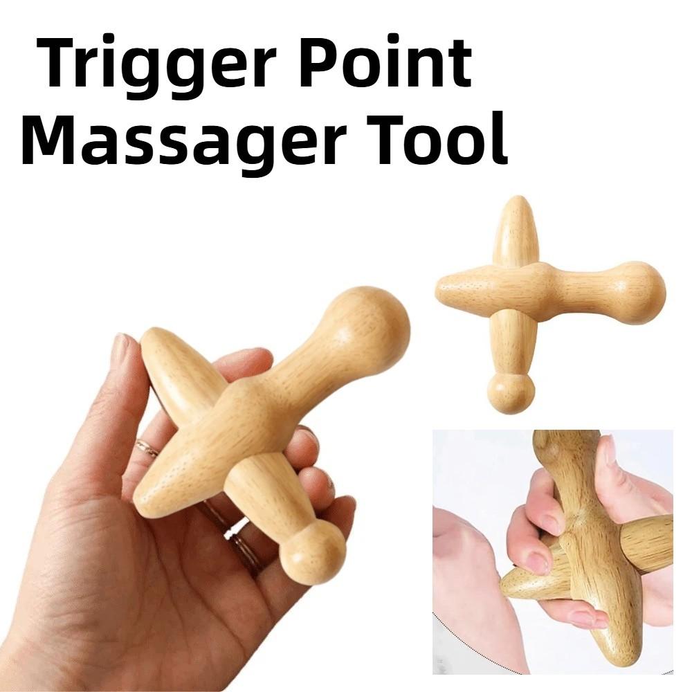 Handheld Wood Massage Roller Wood Trigger Point Massager Lymphatic Drainage