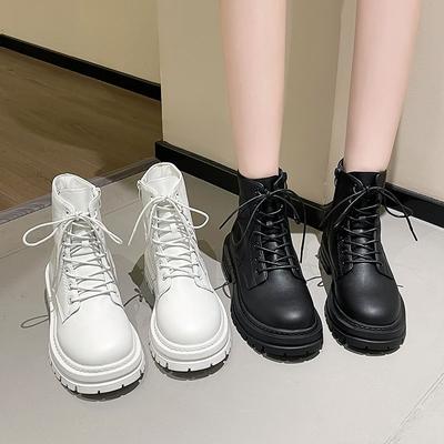 Size 35-43, Large Size Martin Boots, Women's 41 British Style European Popular Short Boots, White Fried Street Thick-soled Spring an