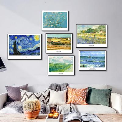 Dipinto su Tela di Van Gogh Famoso Poster Notte Stellata Arte da Parete Immagini Fiori di Mandorlo Poster e Stampe per Soggiorno Decorazione Casa Senza Cornice