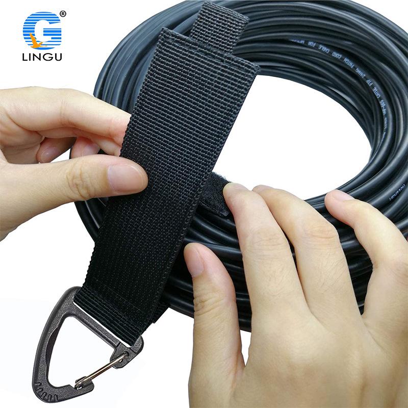 Heavy Duty Nylon Storage Strap with Carabiner and Hook & Loop Tie