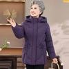 Middle Age Women Winter Coats Hooded Thick Warm Short Parkas Elegant Loose Outerwears Lady Jackets