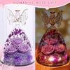 Mothers Day Mom Gifts for Women Preserved Flowers in Glass Angel Forever Flowers Gifts Eternal Roses Gifts for Grandma, Light Purple