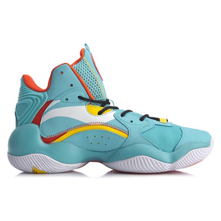 Li Ning Power 6 V2 Cushioning Slip Resistant Mid Top Basketball Shoes Men's Blue ABAQ005-2