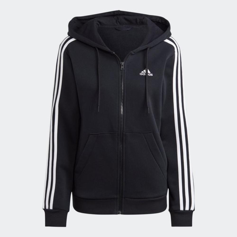 

Adidas Galleria Womens Sportswear Essential 3s Full Zip Fleece Hoodie BLACK/AM
