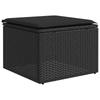 Vidaxl Gartenhocker mit Kissen, Schwarz, 55x55x37 cm, Polyrattan