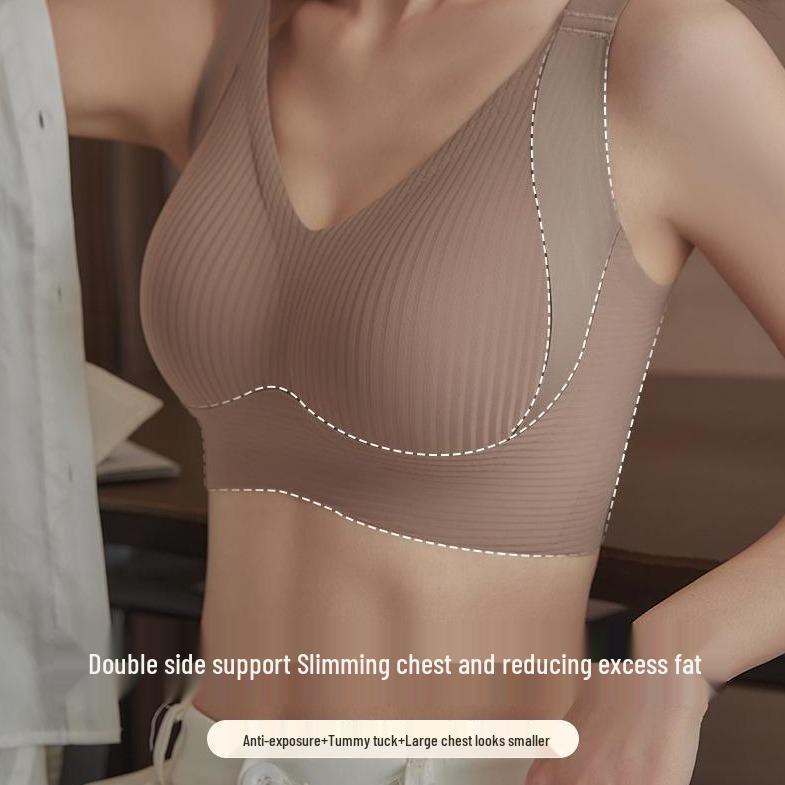 Comfortable Seamless Full-Cup Bra: Anti-Sagging, Side Support, and Breathable for Larger Busts