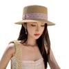 French Elegant Straw Hat With Wide Brim For Summer Sun Protection
