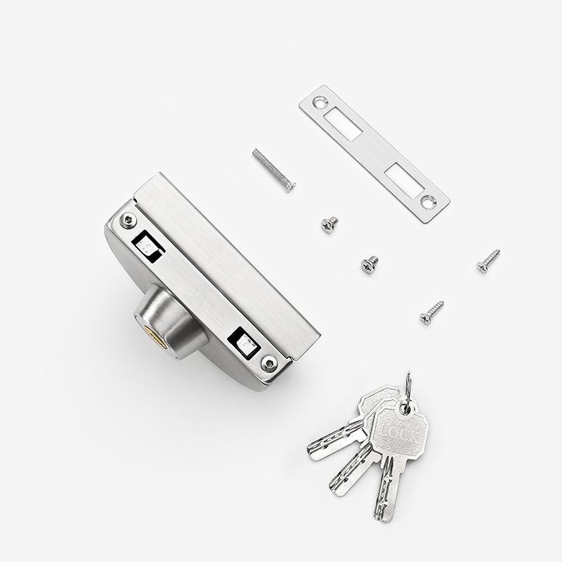 Semi-circular Stainless Steel Glass Lock No-drilling Sliding Door Locks Office Frameless Glass Clip Interior Security Door Latch