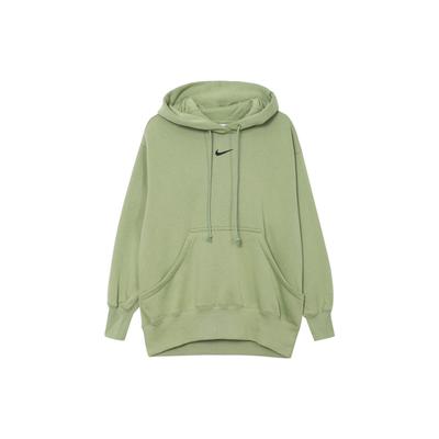 Moletom Casual de Lã Phoenix Cor Sólida com Capuz Manga Longa Moletom Feminino Verde-Petróleo DQ5861-386