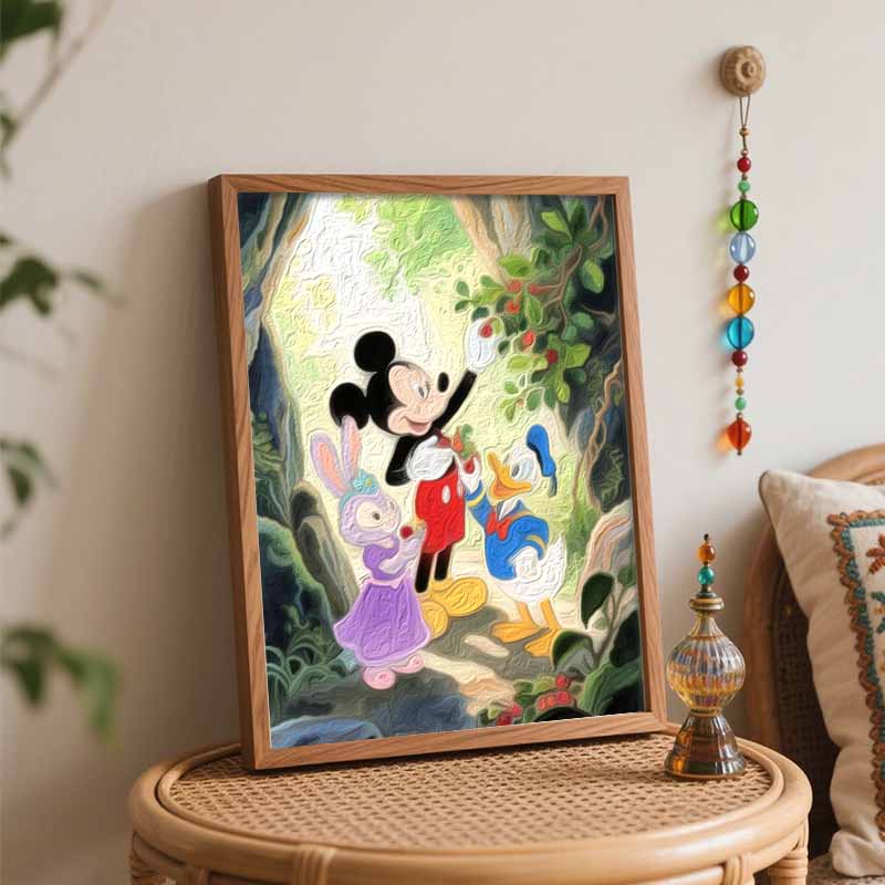 Disney Oil Painting Kit Painting Mickey Donald Stella Art Home Bedroom Wall Decor Gift Cartoon Anime Landscape