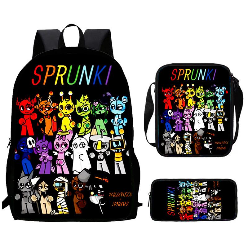 Sprunki Rhythm Box, Game Anime Backpack, Student Schoolbag, Computer Bag