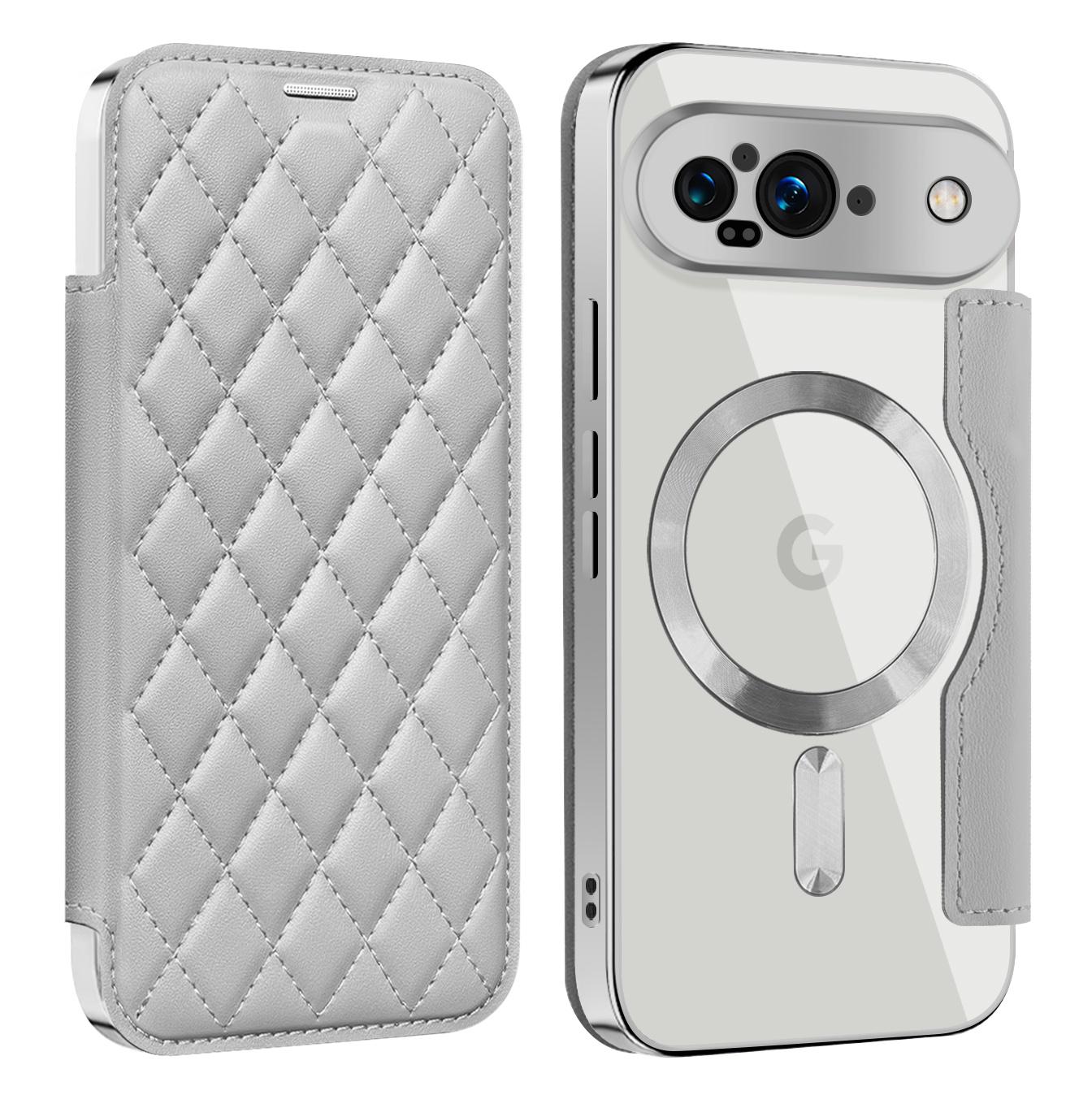 

Для Google Pixel 7a/8a/9/9 Pro/9 Pro XL/10/10 Pro/10 Pro XL .Yadun Шкіряний чохол з ароматом - Відділення для карток з RFID-захистом та підтримка бездротової зарядки Google Pixel 9 Pro сірий