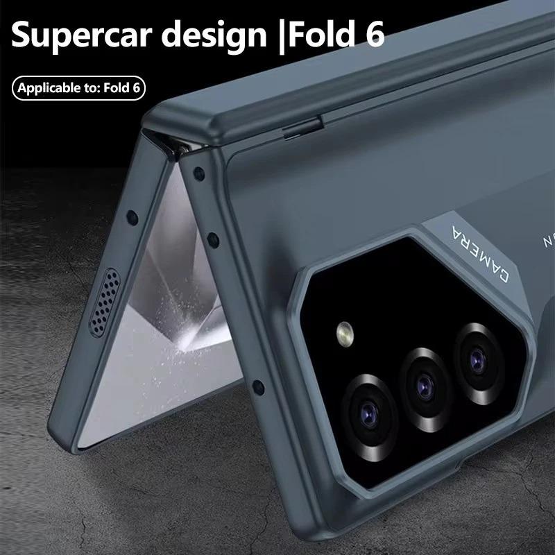 Luxury Matte Magnetic Hinge Phone Case for Samsung Galaxy Z Fold 7 6 5 Full Screen Protective Tempered Glass Film Protect Cover