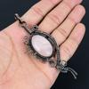 Dainty Rose Quartz Gemstone Handmade Pure Copper Wire Wrap Jewelry Pendant For Wedding Gift