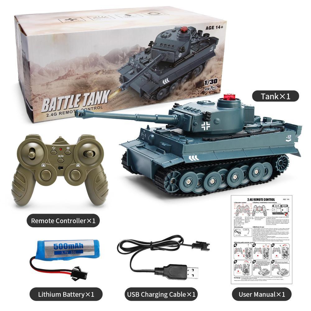 ახალი RC Tank Model Toy 2.4G დისტანციური მართვის პროგრამირებადი თვალთვალის ტანკის ხმის ეფექტი სამხედრო ტანკი 1/30 დისტანციური მართვის მანქანის სათამაშო ბიჭებისთვის შესაფერისი საჩუქარი