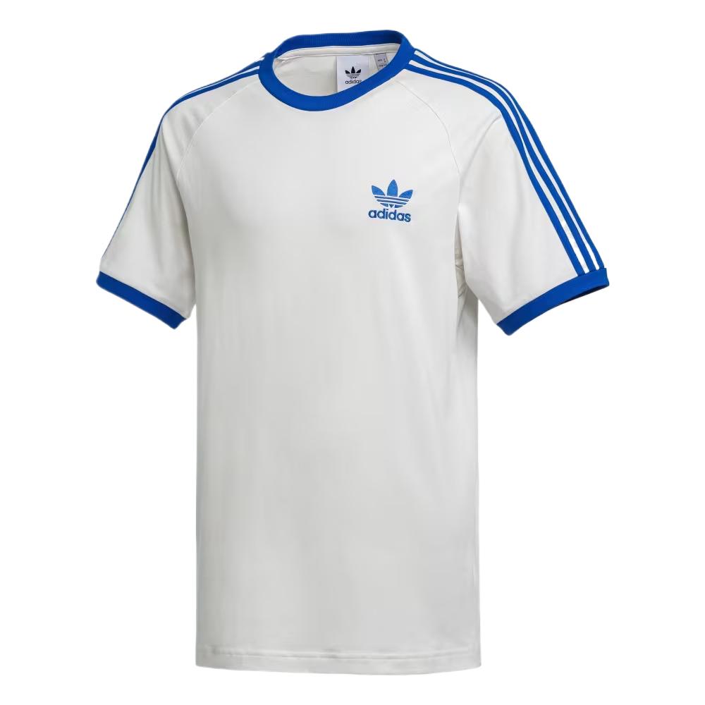 

Adidas Originals Adicolor 3S Soft Comfortable Simple Versatile Solid Color Striped Short Sleeve T-Shirt Men Tops Cloud-White Blue JY3692 XL