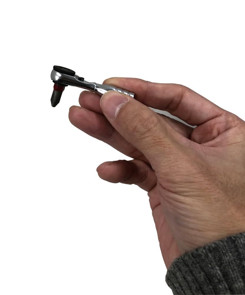 SIGNET Ultra Short Mini Ratchet 52 52mm Overall Includes 8 22091 Set, Gears, Length, Bits, Blue,