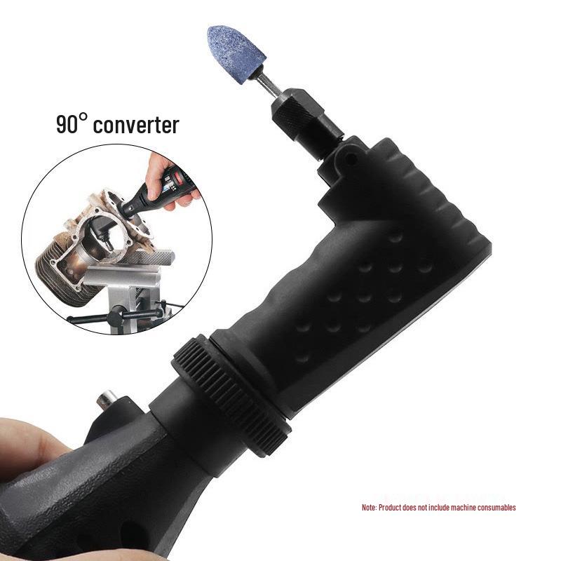 90° Right Angle Converter for Electric Drill - Small Angle Grinder & Power Tool Accessory