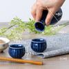 ORANGE APRON Ceramic Sake 140ml Eggplant Navy Chrysanthemum Made In Japan Includes Sake Katakuchi and Choko Cup Set, Capacity, Blue, Shape, (Mino