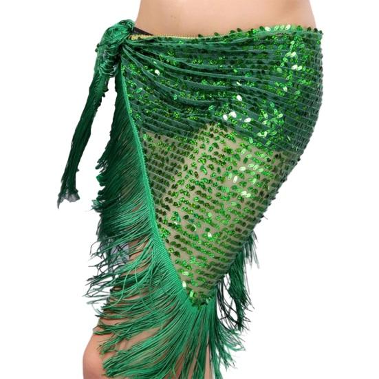 

Women s Belly Dance Hip Scarf with Tassels And Sequins Triangle Wrap Skirt Waist