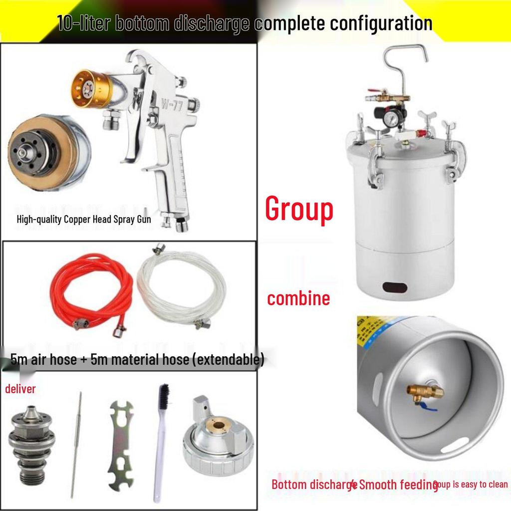 10L Water Bag, Colorful Spray Gun, Latex Paint Sprayer Machine, Coating & Sand Spray, Water Storage Pressure System