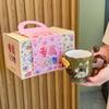Birthday gifts for girlfriends, embossed butterfly mugs, vintage ceramic cups, coffee cups, practical souvenirs for girls