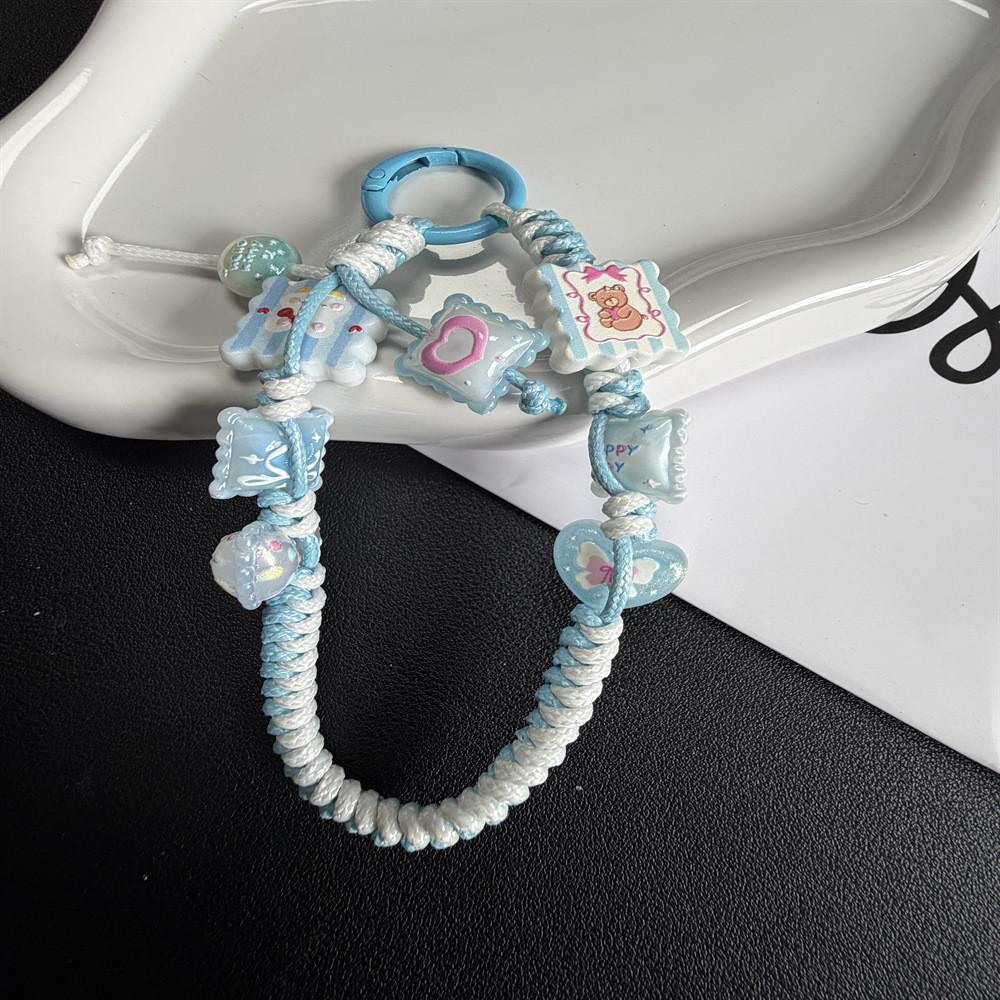 Cartoon Colorful Braided Phone Lanyard With Pvc Material For Keys Bag And Earbud Holder