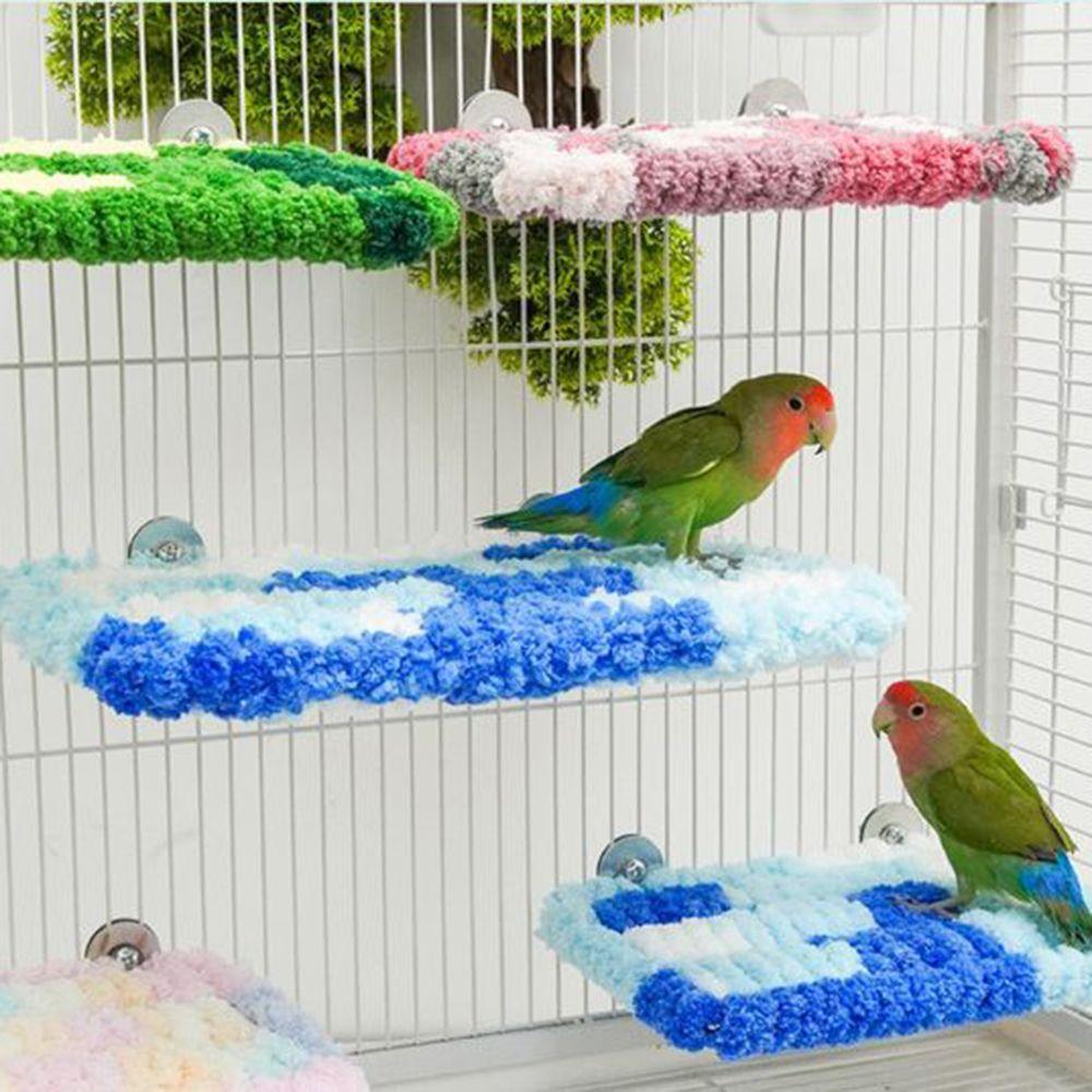 Warm Velvet Plush Bird Perch Anti-Slip Bird Hammock Bed Parrot Cage Platform Budgie