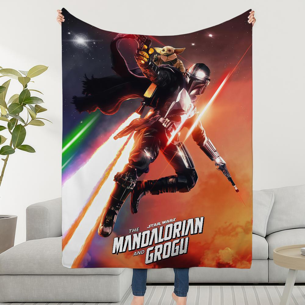 S-StarS W-WarsS Mandalorian And Grogu Blanket Soft Warm Furry Throw Super Kids Toys Bed Sofa Car Cradle