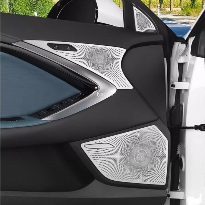 For MG 7 MG7  2024 Car Speaker Cover Stainless Steel 4 Door Loudspeaker Sound Pad Trim Interior Horn Accessories