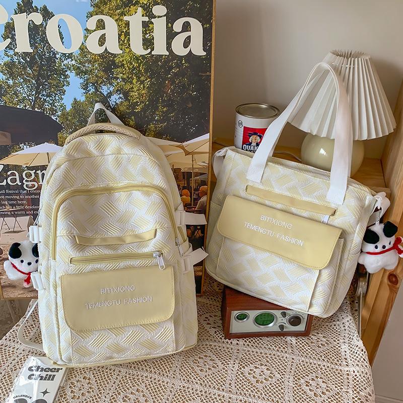 Children's Primary School Students Girls Color Blocking Backpack Middle School Students Junior High School Students Backpack
