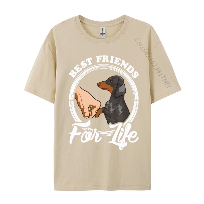 Dachshund Lover Best Friends Life Vintage Tshirt Wholesale Europe T Shirt Cotton Unisex Tops Tees 3d Printed T Shirts