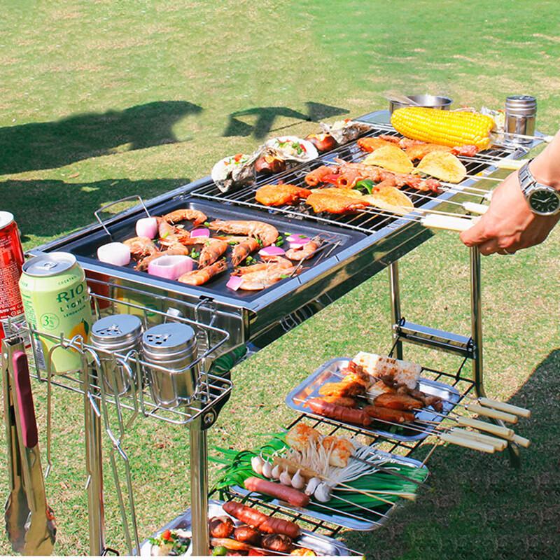 Junwen Portable Stainless Steel Charcoal BBQ Grill
