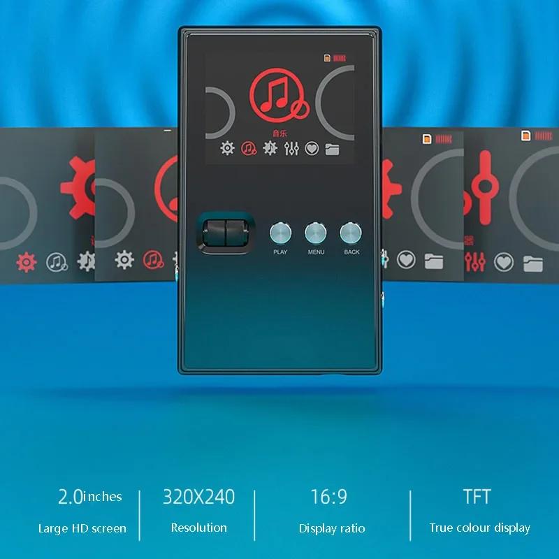 Přenosný HIFI hudební přehrávač DSD256 24BIT 192KHz Bezztrátové dekódování Hudební Walkman MP3 128G Rozšíření paměti Přehrávání s dekódováním CUE