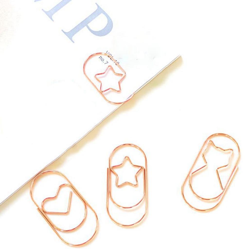 40PCS Star Paper Clips Bright Color Rust Proof Coating Portable Lightweight for Home