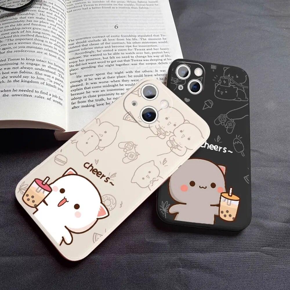 Animation Fashion Soft Lovely Phone For Iphone XS 7 Plus 6 14 Max X 12 13 11 6s 8 Mini Pro XR Silicone Silicon TPU Straight Soft Case Cover