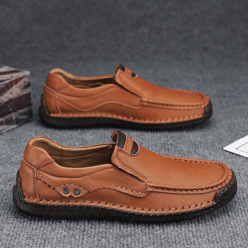 Genuine Leather Men Handmade Casual Shoes Luxury Brand Men Loafers Breathable Slip On Italian Driving Shoe Chaussure Homme