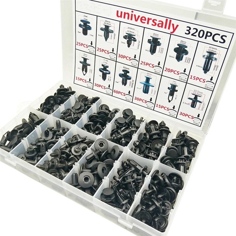 

320Pc+tool Mixed Auto Fastener Clips Retainer Rivet Car Bumper Door Panel Fender
