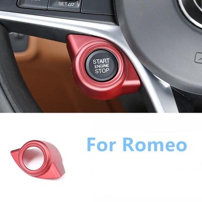 Für Alfa Romeo giulia stelvio zubehör auto innen eine schlüssel start motor stop schalter taste dekoration