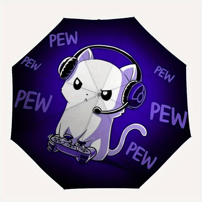 

1pc Gamer Cat Auto Open/close, All-Season Portable Folding Umbrella for Women & Men, Travel, Everyday, Formal Events - Compact Luxury Parasol, Outdoor