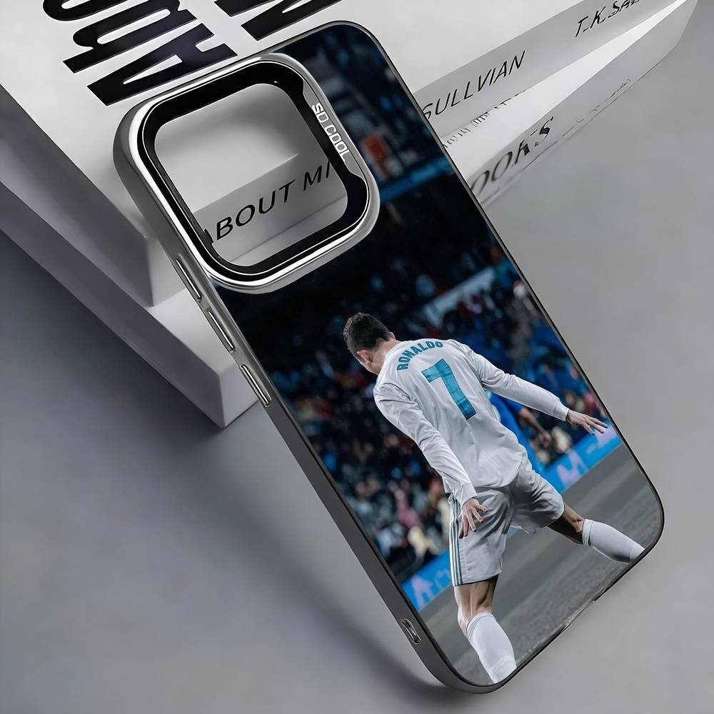 

Football R-Ronaldo Colorful Silver Back Phone Case For IPhone 17 16 15 14 13 12 11 Plus Pro Max Plus iPhone13PRO