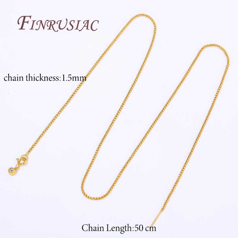 50СМ Позолоченные 18К Коробочные Цепочки Для Ожерелий Женские, Модные Ювелирные Цепочки Аксессуары, Фурнитура Для DIY 1 pcs