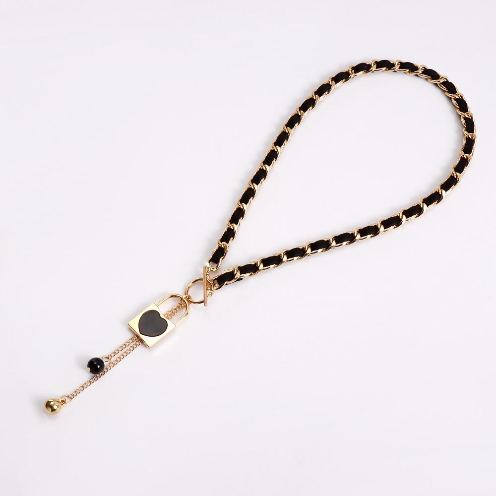 Zinc Zinc Alloy Flannel Wrapped Choker Classic Star Tassel Necklace Beauty Ins Clavicle Chain Party