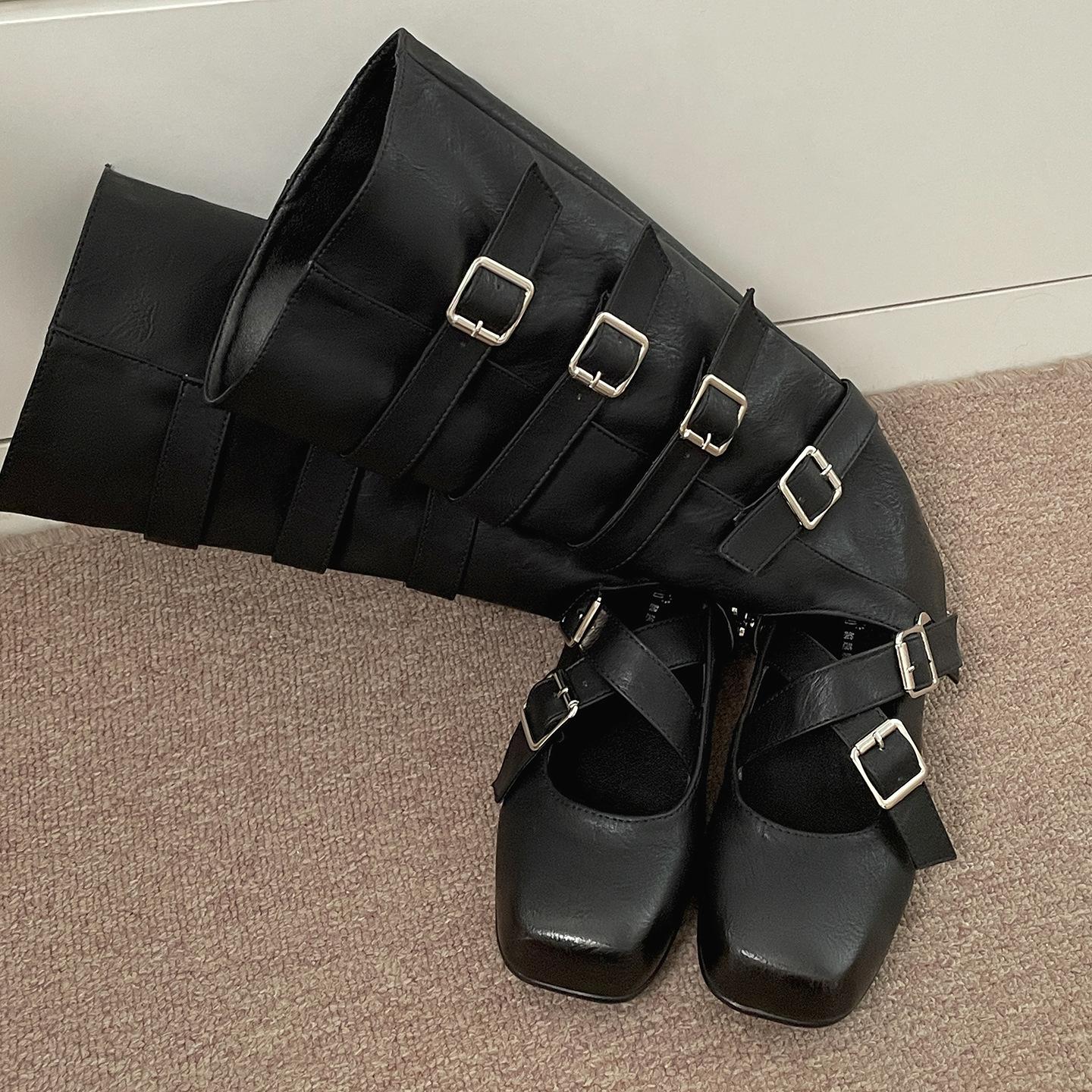 

Queen Fan explosive retro breathable boots women s 2025 new summer with skirts versatile thin boots 39 чорний