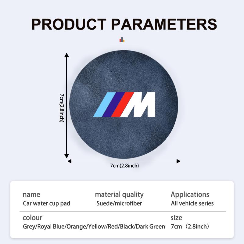 2Pcs Car Water Cup Pads suede Anti-Slip Mats Auto Interior Accessories For BMW E93 F10 F20 F30 F40 F15 F25 F26 F31 F49 F86 M3 M5