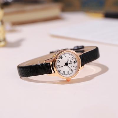 Modische Retro-Gürteluhr, temperamentvoll, lässig, Compact Disc, römische Skala, Quarzuhr für Damen