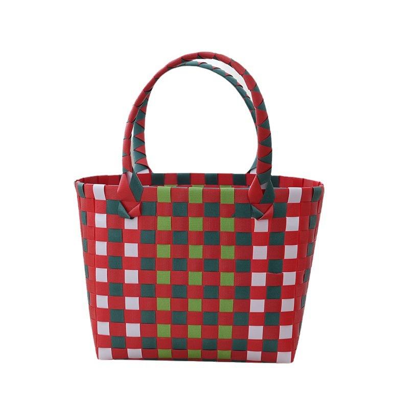 

Souvenir vegetable basket, hand basket woven bag women s full moon wine high-end cartoon children s hand-held woven bag 18*12*18