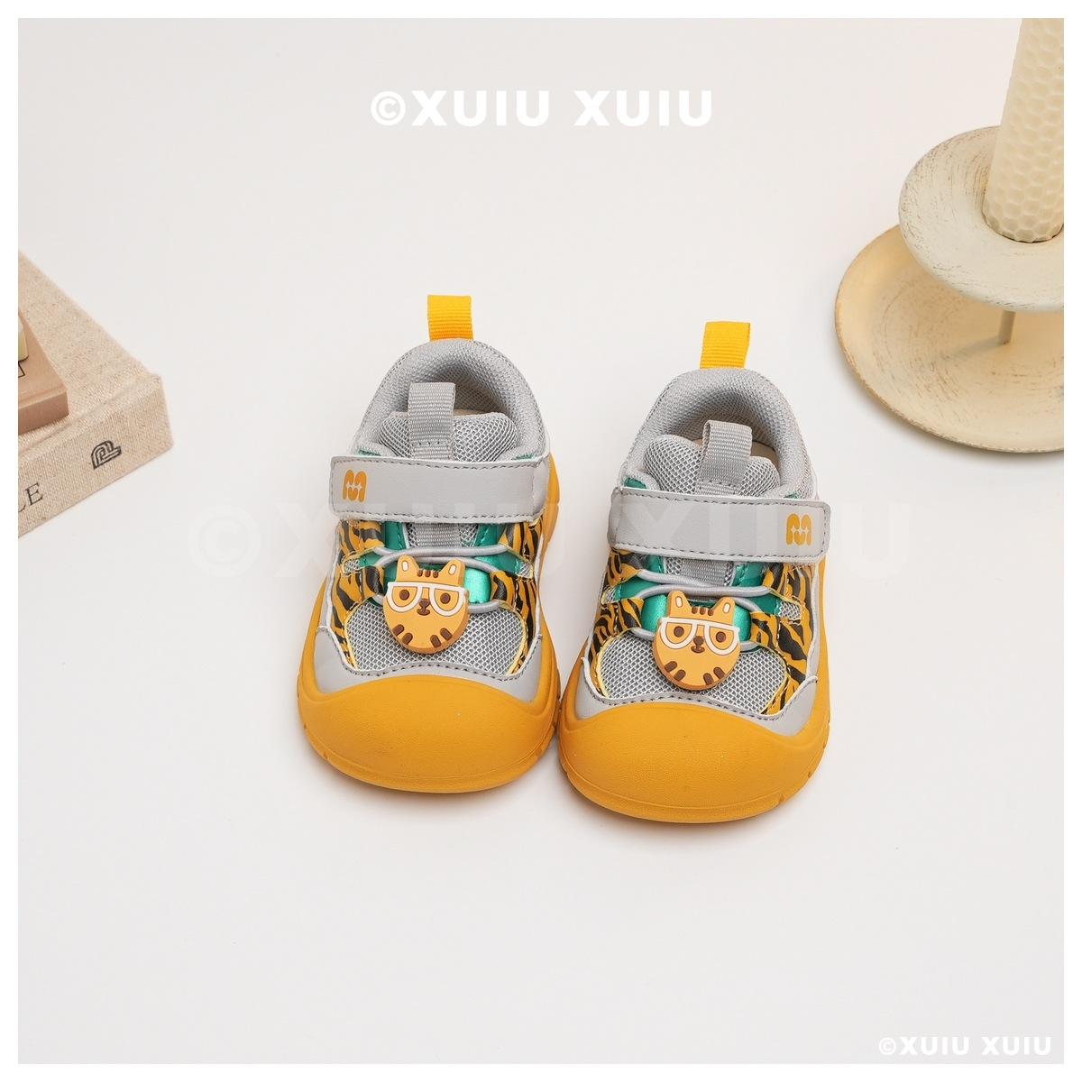 

XSHX Бабочка с тигровым узором Функциональная устойчивая обувь для малышей для мальчиков и девочек для младенцев Весна и осень на липучке [Обувь Вэньчжоу] 19 жёлтый